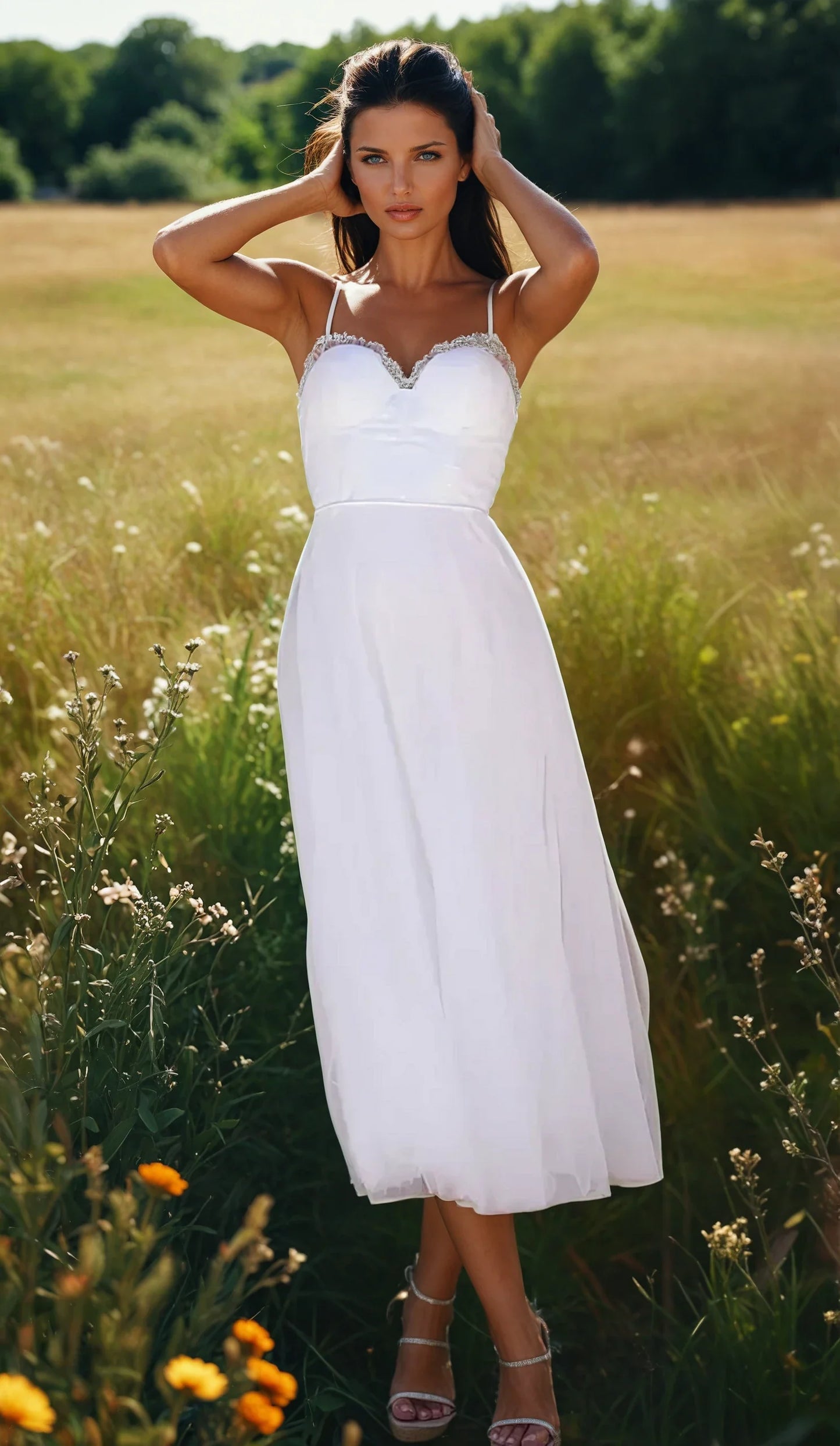 Chloé - Vestido de noche de princesa - Vestido de gasa sin tirantes