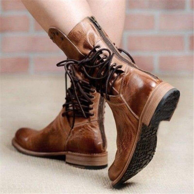 Leather lace-up boots