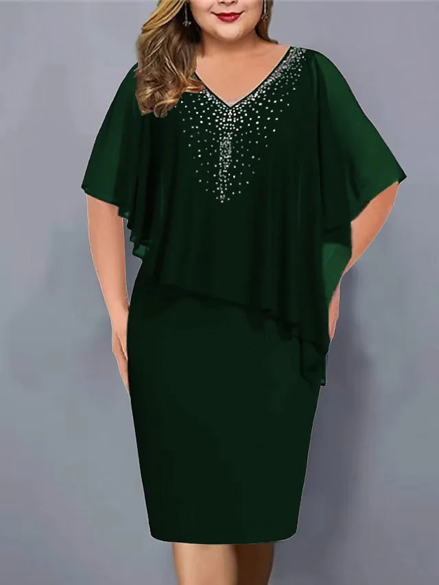 Vestido Midi Chiffon Plus Size