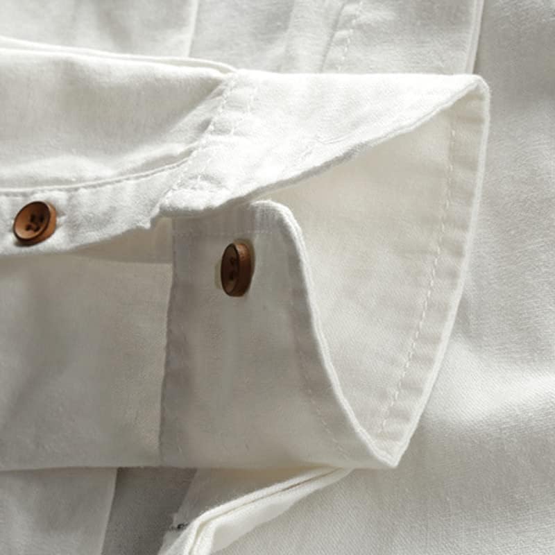 Linen shirt with Mao collar