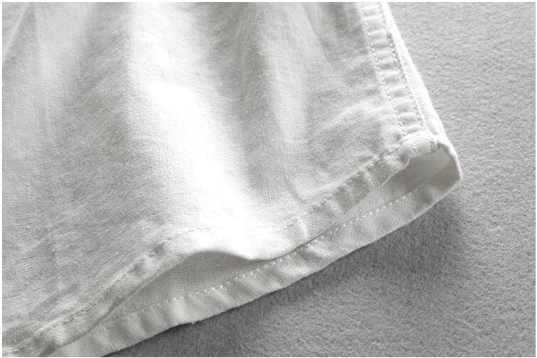 Linen shirt with Mao collar