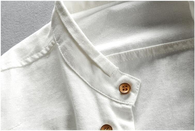 Linen shirt with Mao collar