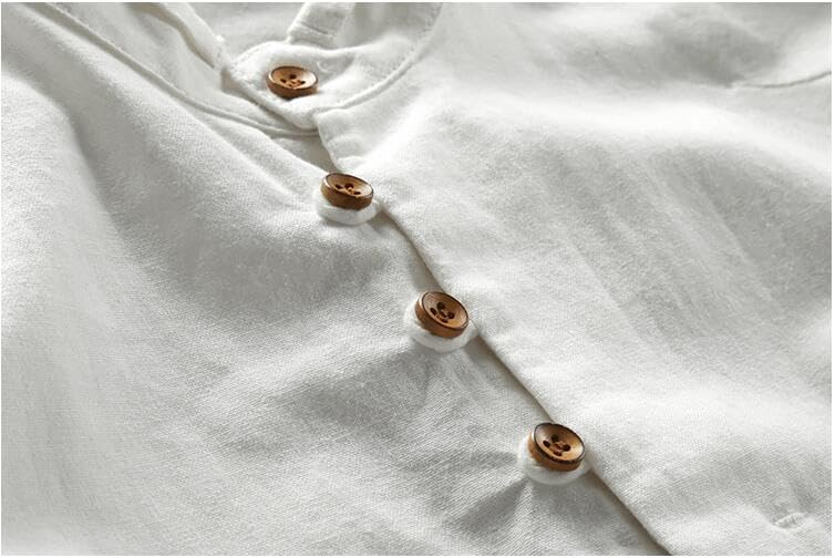Linen shirt with Mao collar