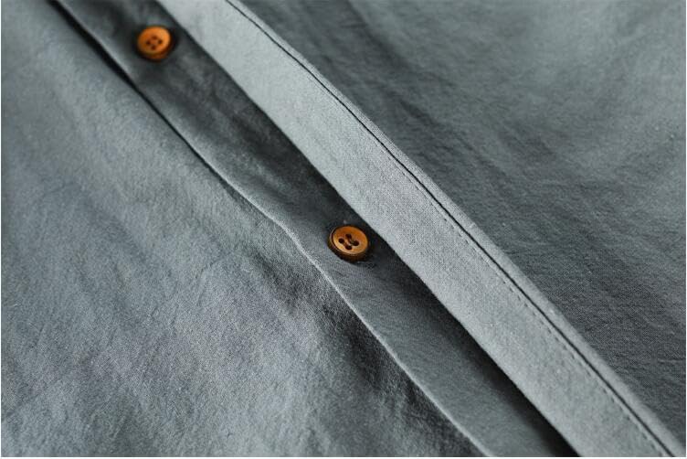 Linen shirt with Mao collar