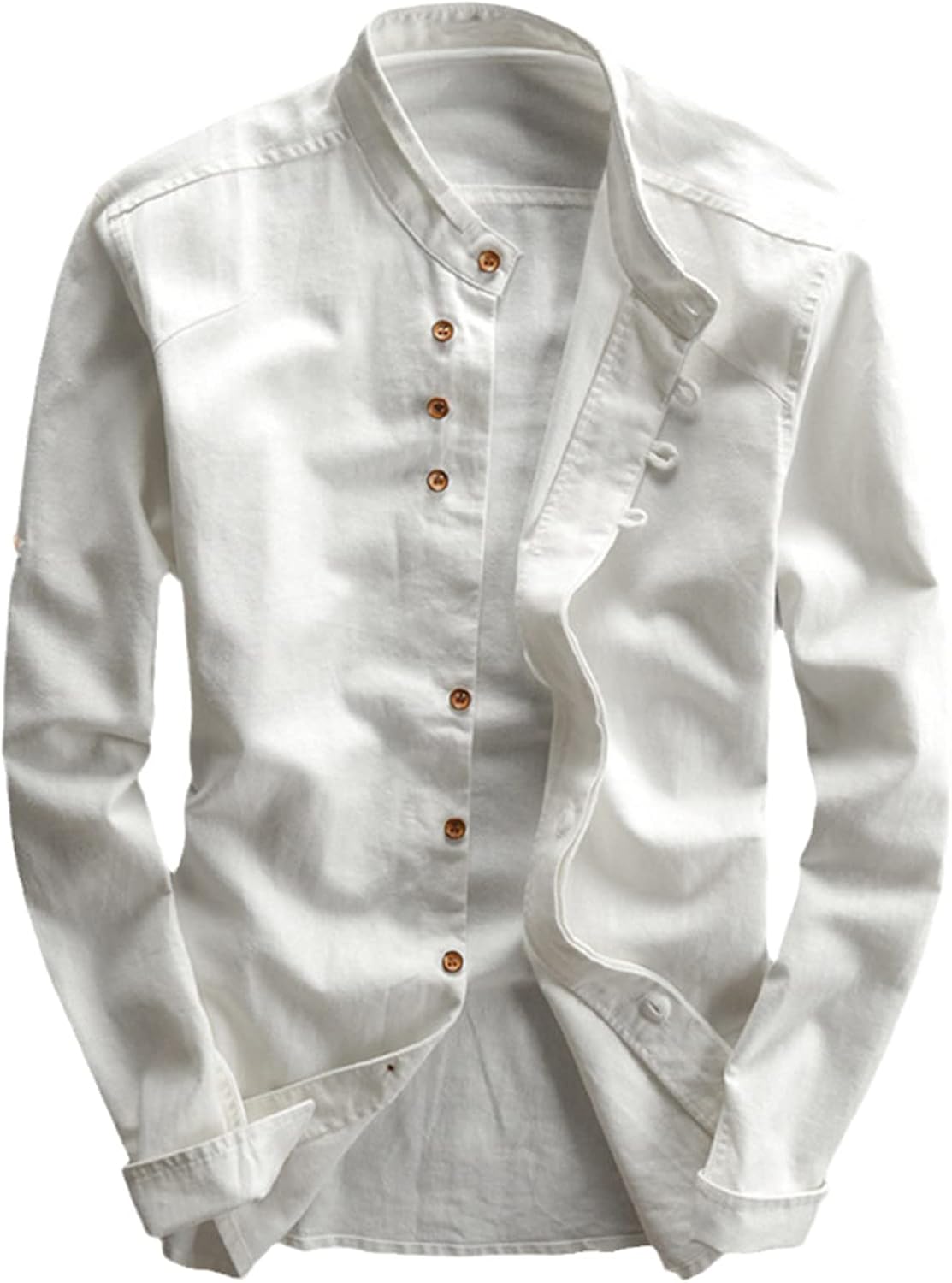 Linen shirt with Mao collar