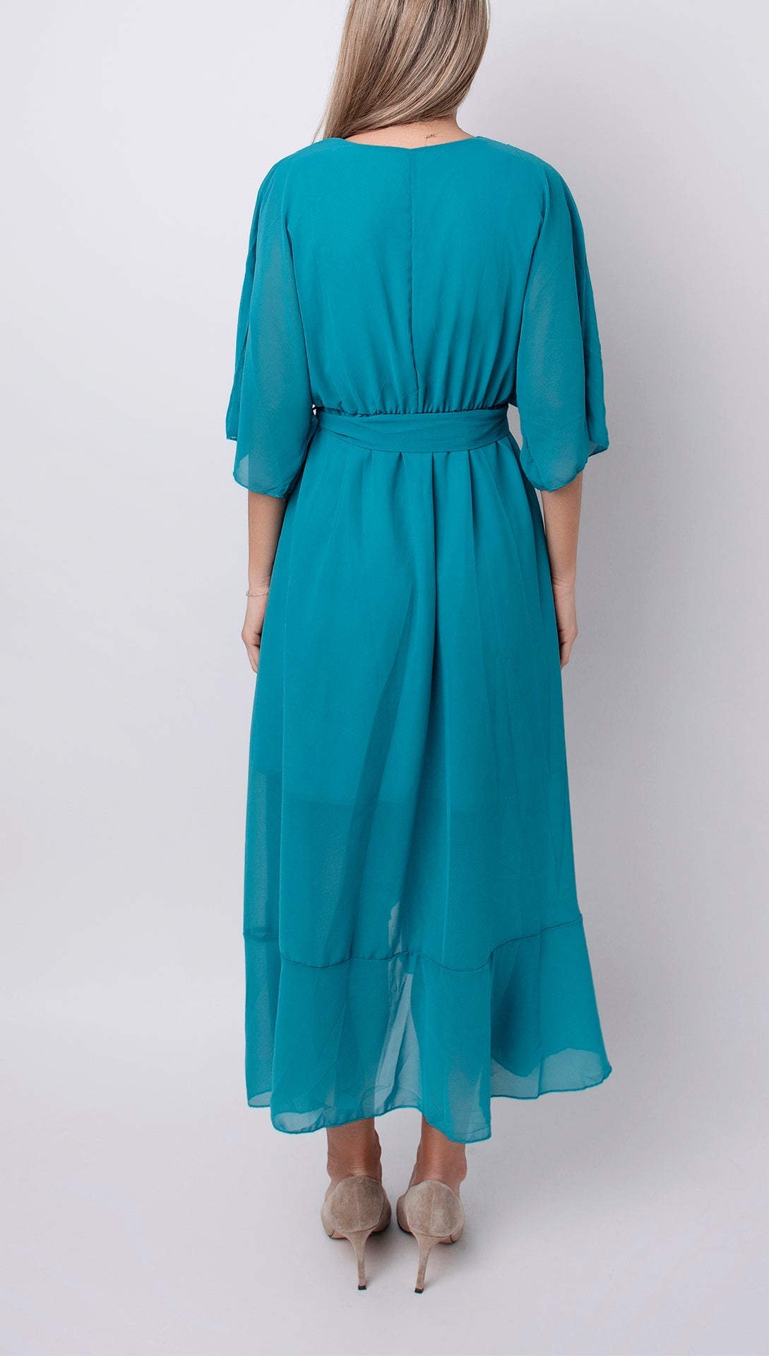 Monica - Elegante vestido de gasa con escote en V