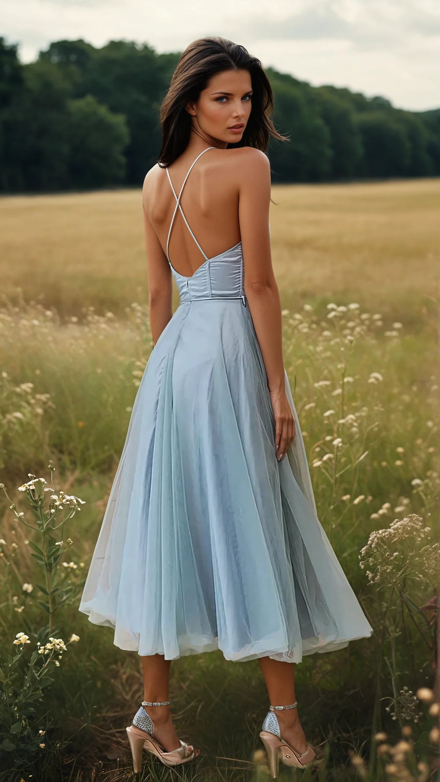 Chloé - Vestido de noche de princesa - Vestido de gasa sin tirantes