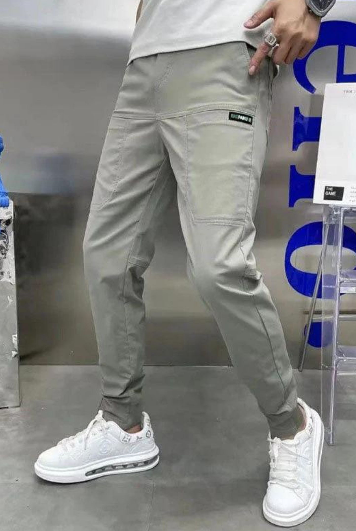 Tomasso - Pantalones cargo elásticos