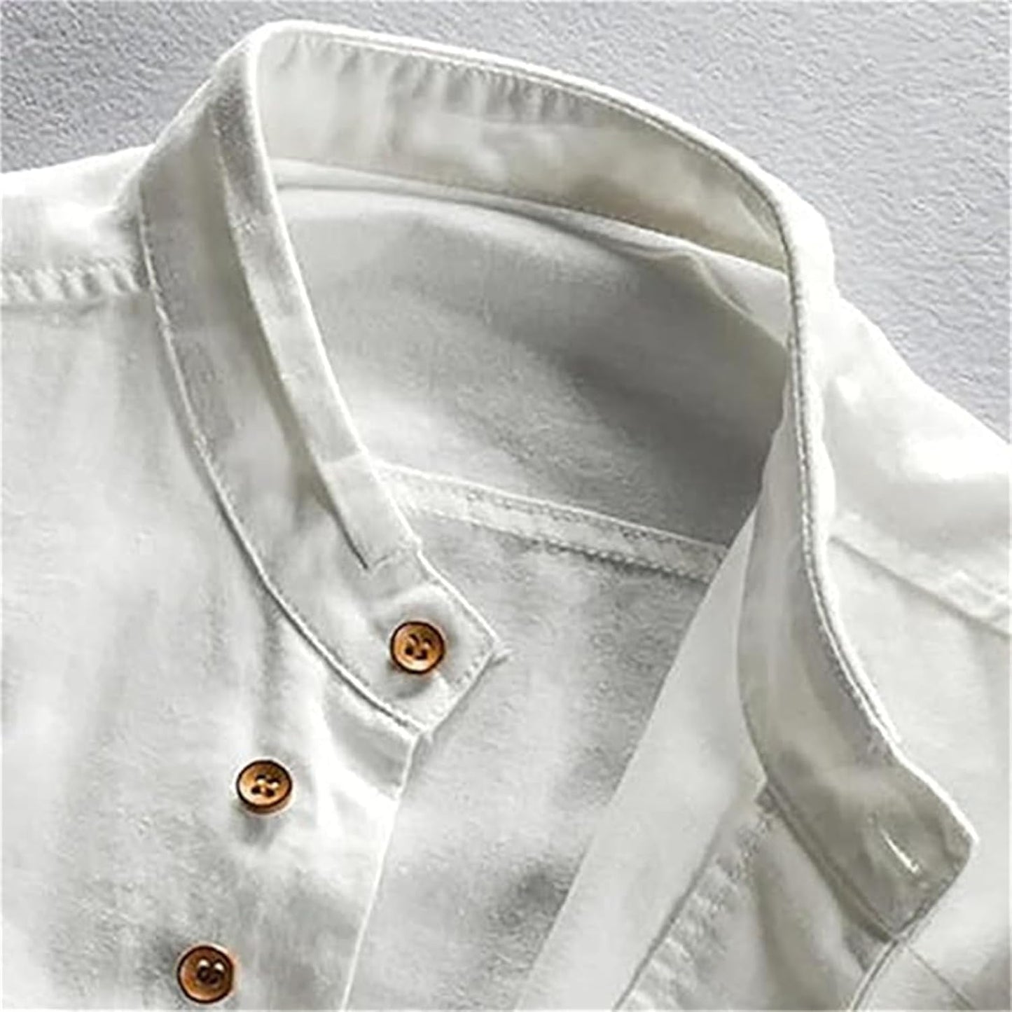 Linen shirt with Mao collar