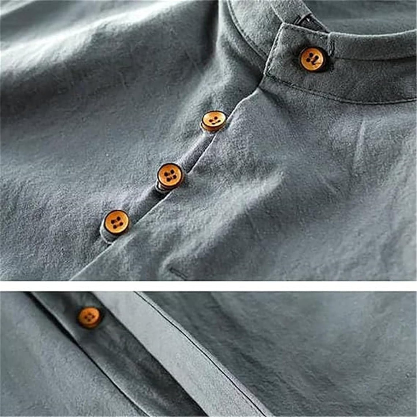 Linen shirt with Mao collar