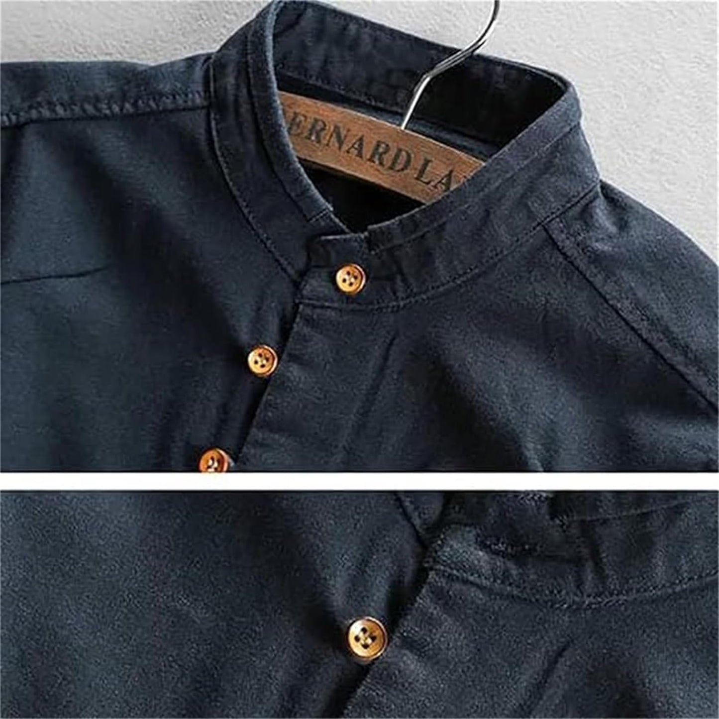 Linen shirt with Mao collar