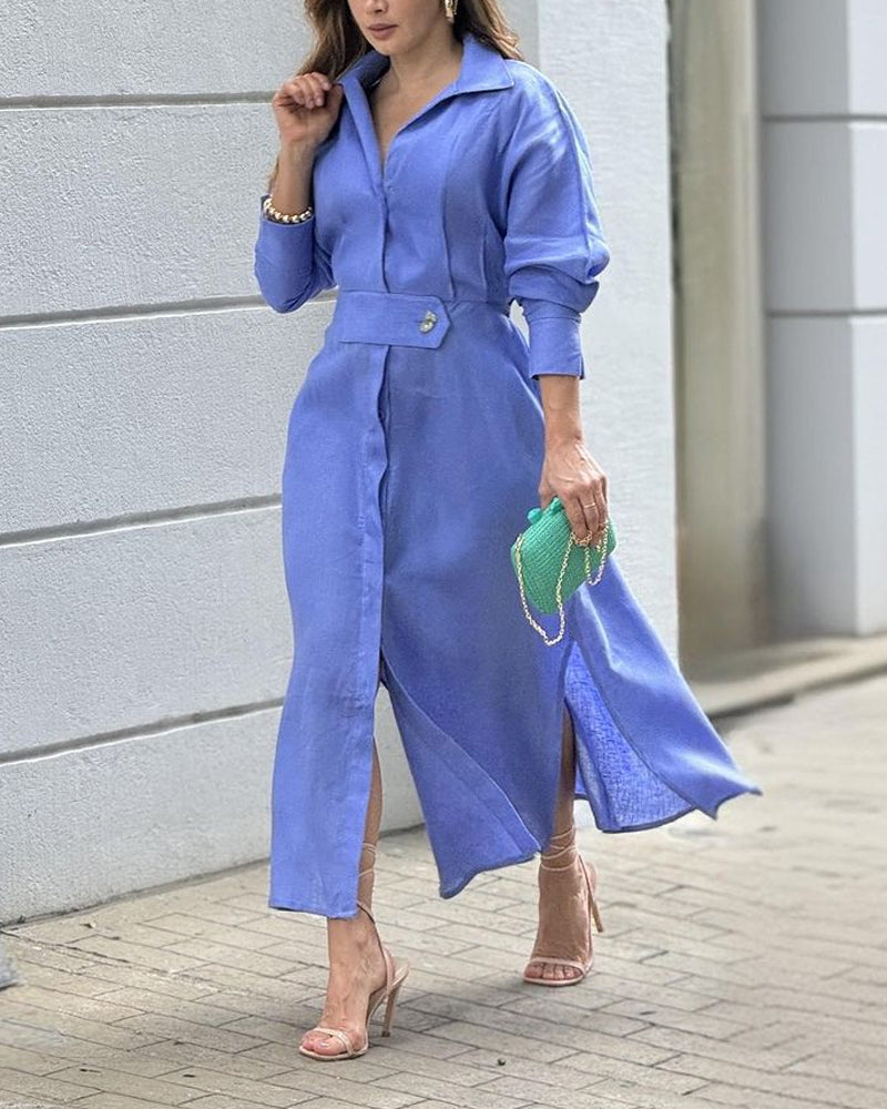 Long dress with lapel