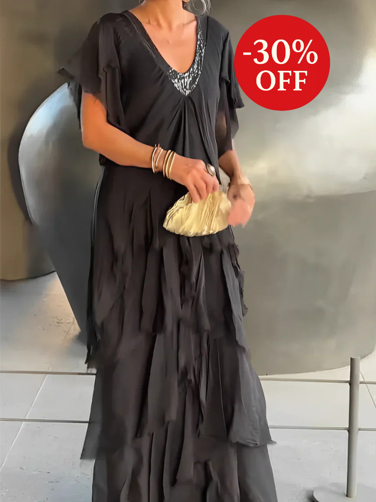 Elegant Long Set with V-Neckline