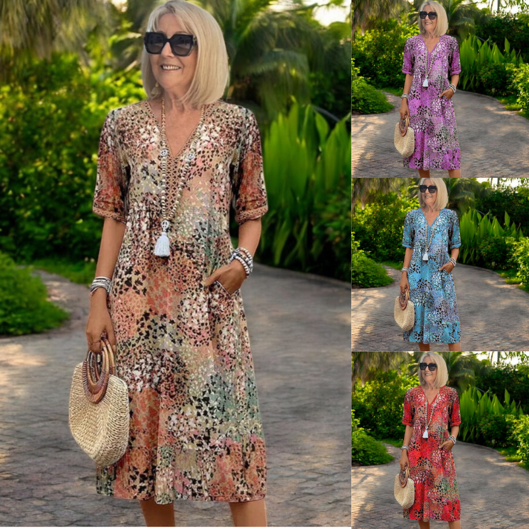 Electra - Vestido estampado de manga corta