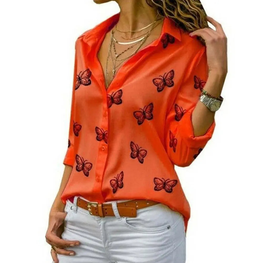 Blusa Estampa de Mariposas