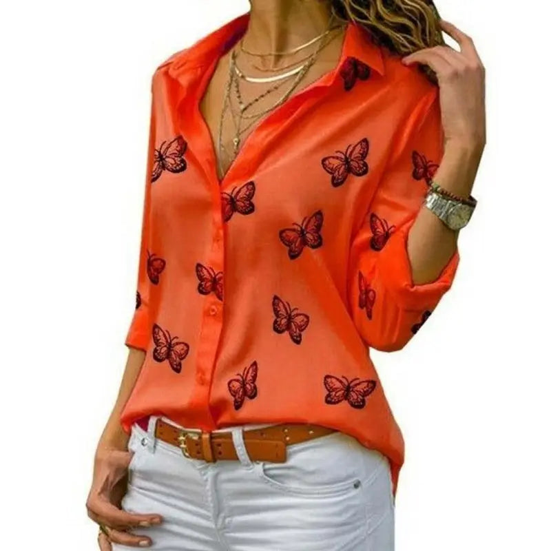 Blusa Estampa de Mariposas