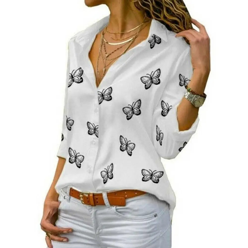 Blusa Estampa de Mariposas