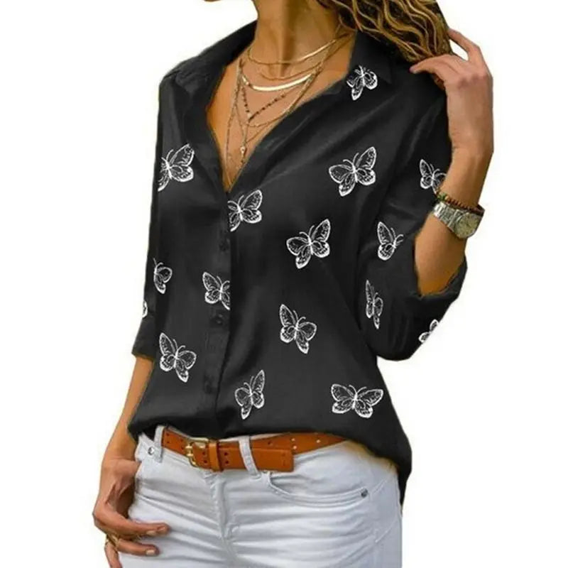 Blusa Estampa de Mariposas