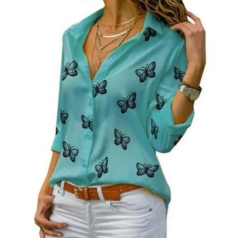 Blusa Estampa de Mariposas