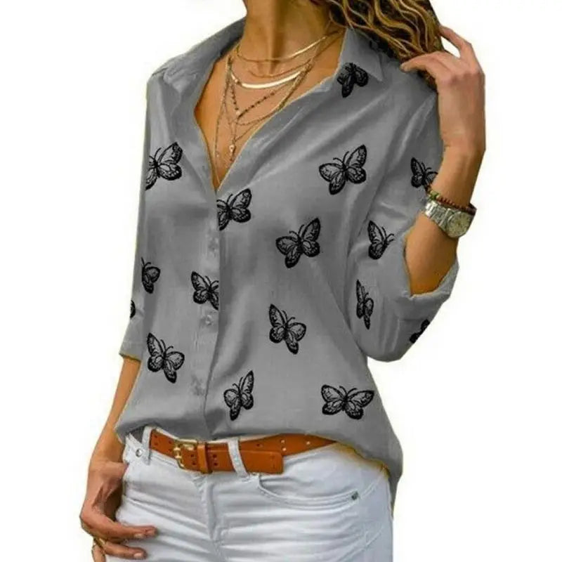 Blusa Estampa de Mariposas