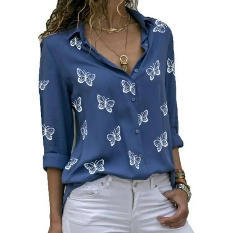 Blusa Estampa de Mariposas