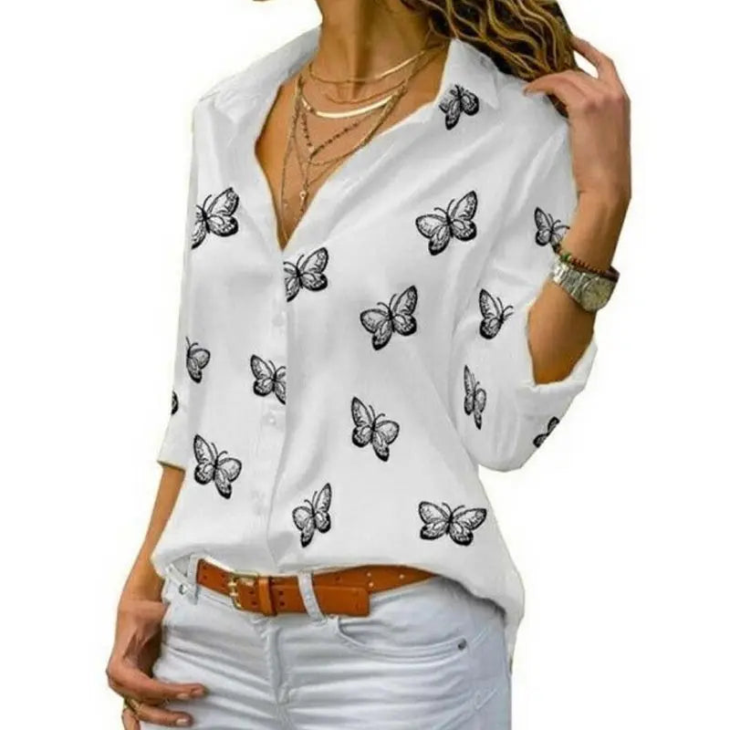Blusa Estampa de Mariposas