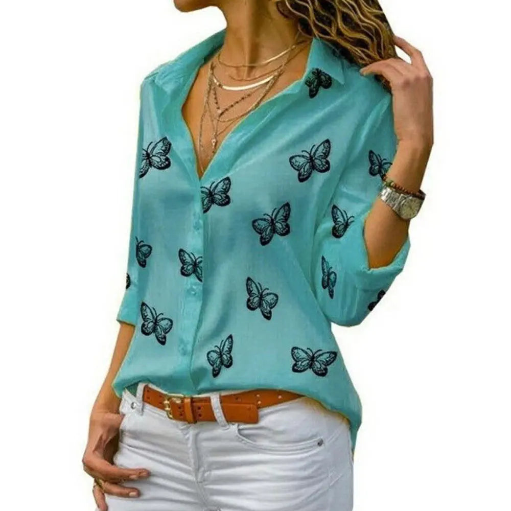 Blusa Estampa de Mariposas