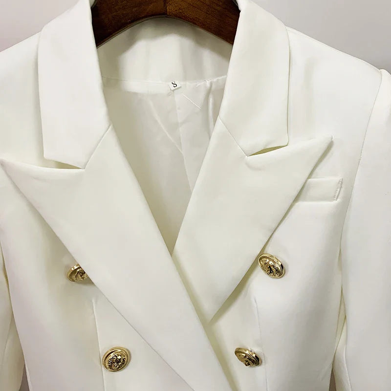 Blazer Elegante Botones de León, Corte Slim Fit, Tallas S-5XL