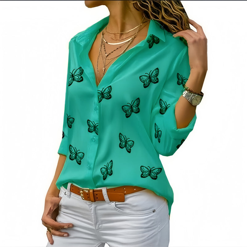 Blusa Estampa de Mariposas