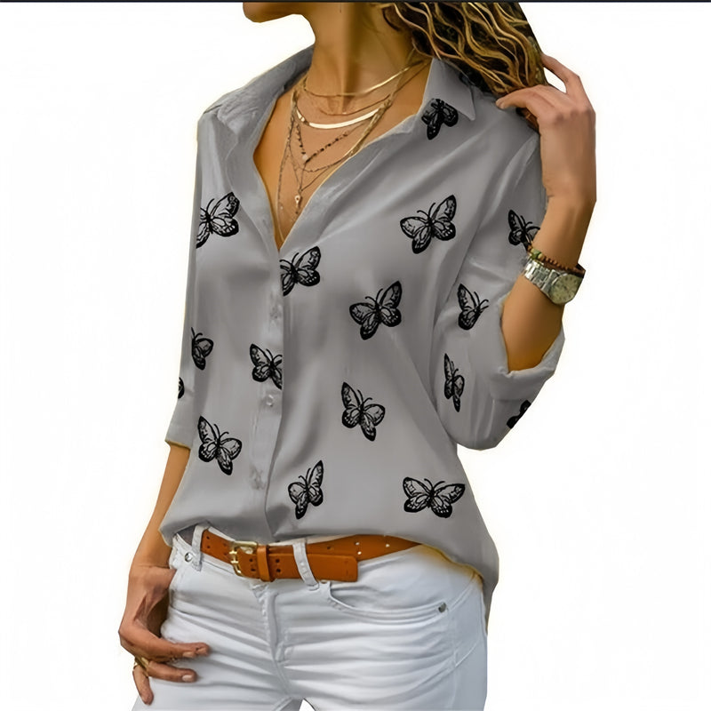 Blusa Estampa de Mariposas