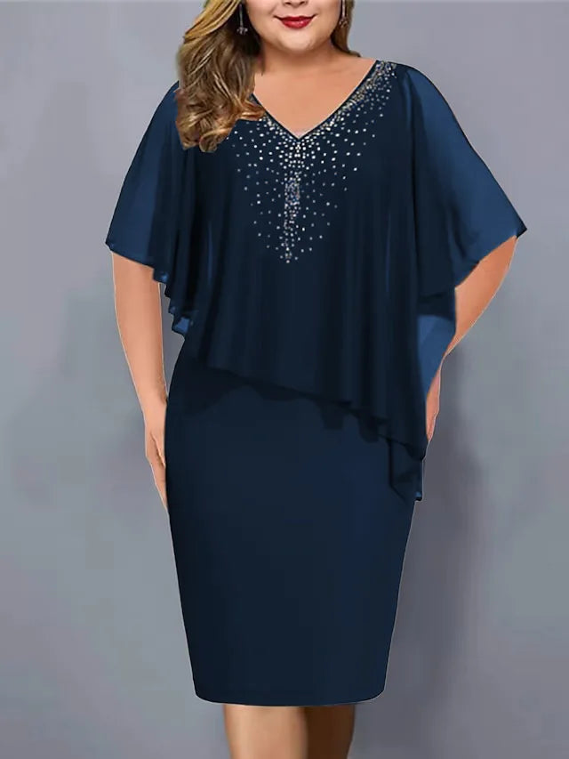 Vestido Midi Chiffon Plus Size
