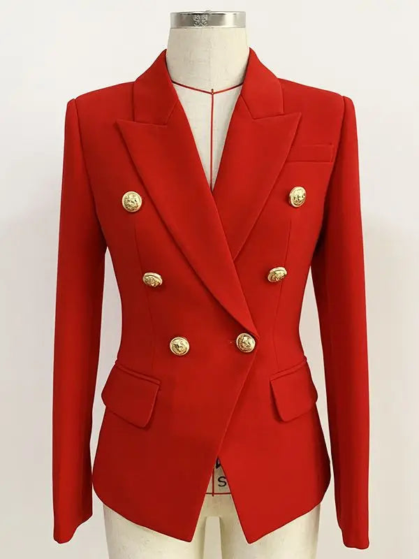 Blazer Elegante Botones de León, Corte Slim Fit, Tallas S-5XL