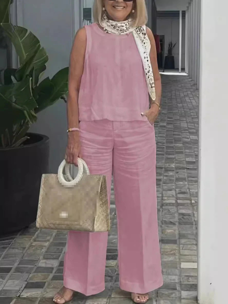 Two-Piece Cotton and Linen Set