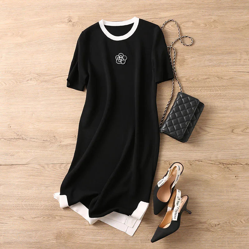 Vestido de Viscosa con Abertura Lateral