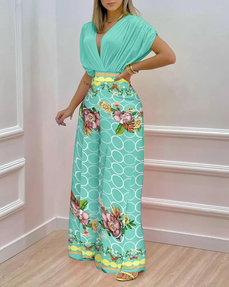 Conjunto de Dos Piezas Pantalones Wide-Leg
