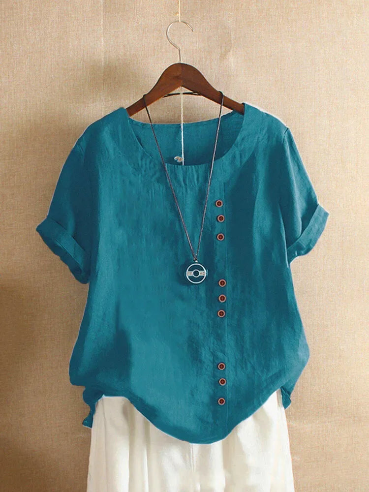 Blusa de Lino y Algodón (S - 5XL)