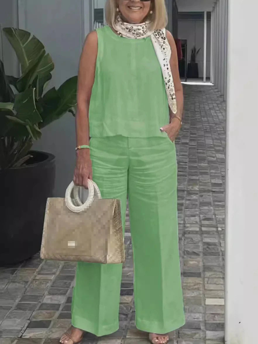 Two-Piece Cotton and Linen Set