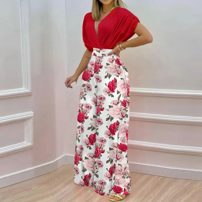 Conjunto de Dos Piezas Pantalones Wide-Leg