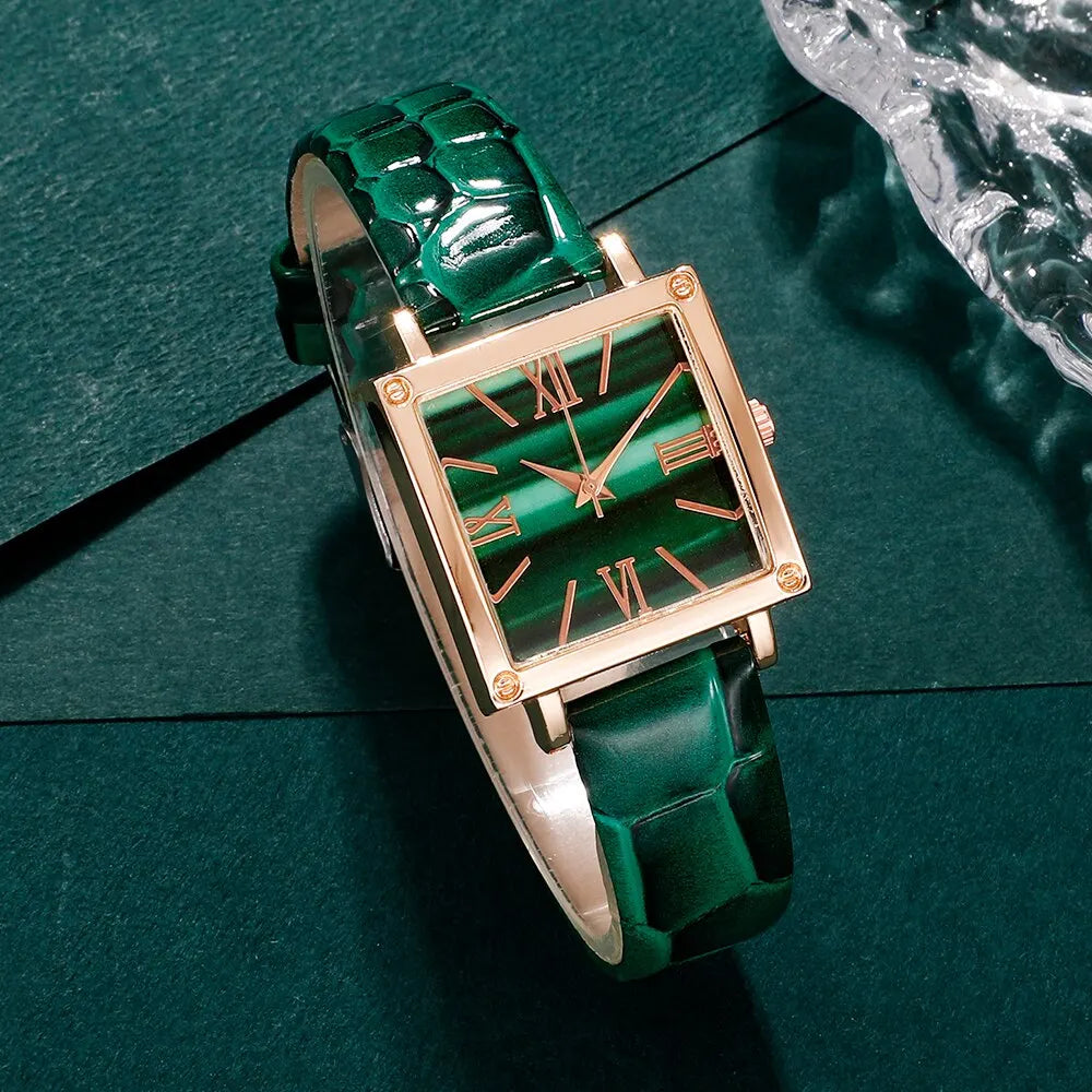 Reloj Cuadrado Elegante y Funcional (Conjunto de 5 Piezas)