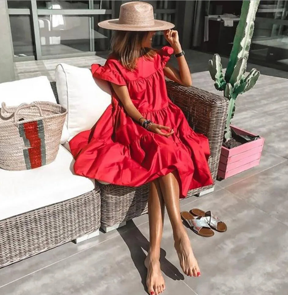 Vestido Midi Volanteado