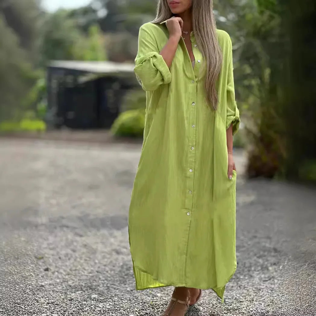 Casual Long Cotton and Linen Dress