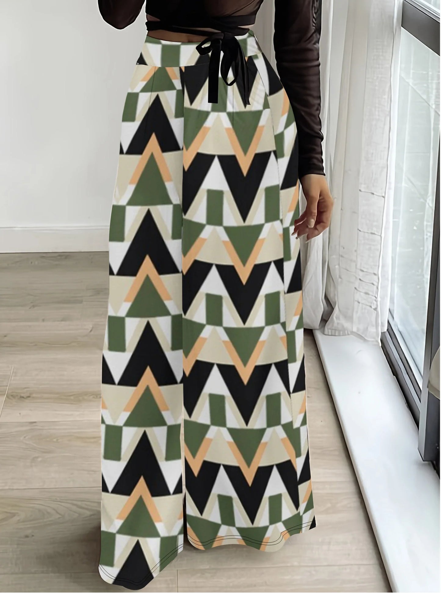 Pantalón Ancho Estampado Gráfico