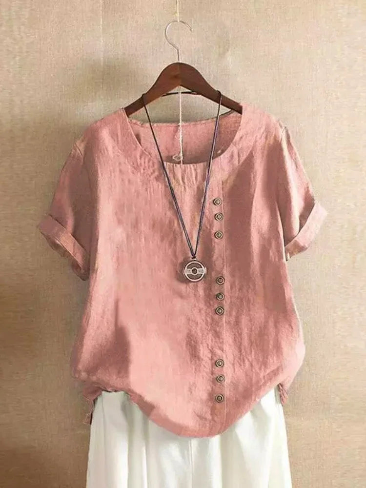 Blusa de Lino y Algodón (S - 5XL)