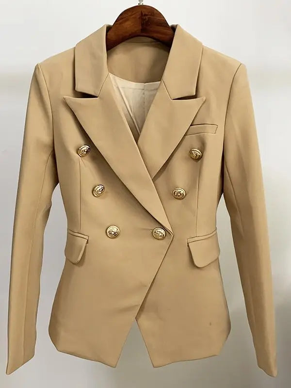 Blazer Elegante Botones de León, Corte Slim Fit, Tallas S-5XL