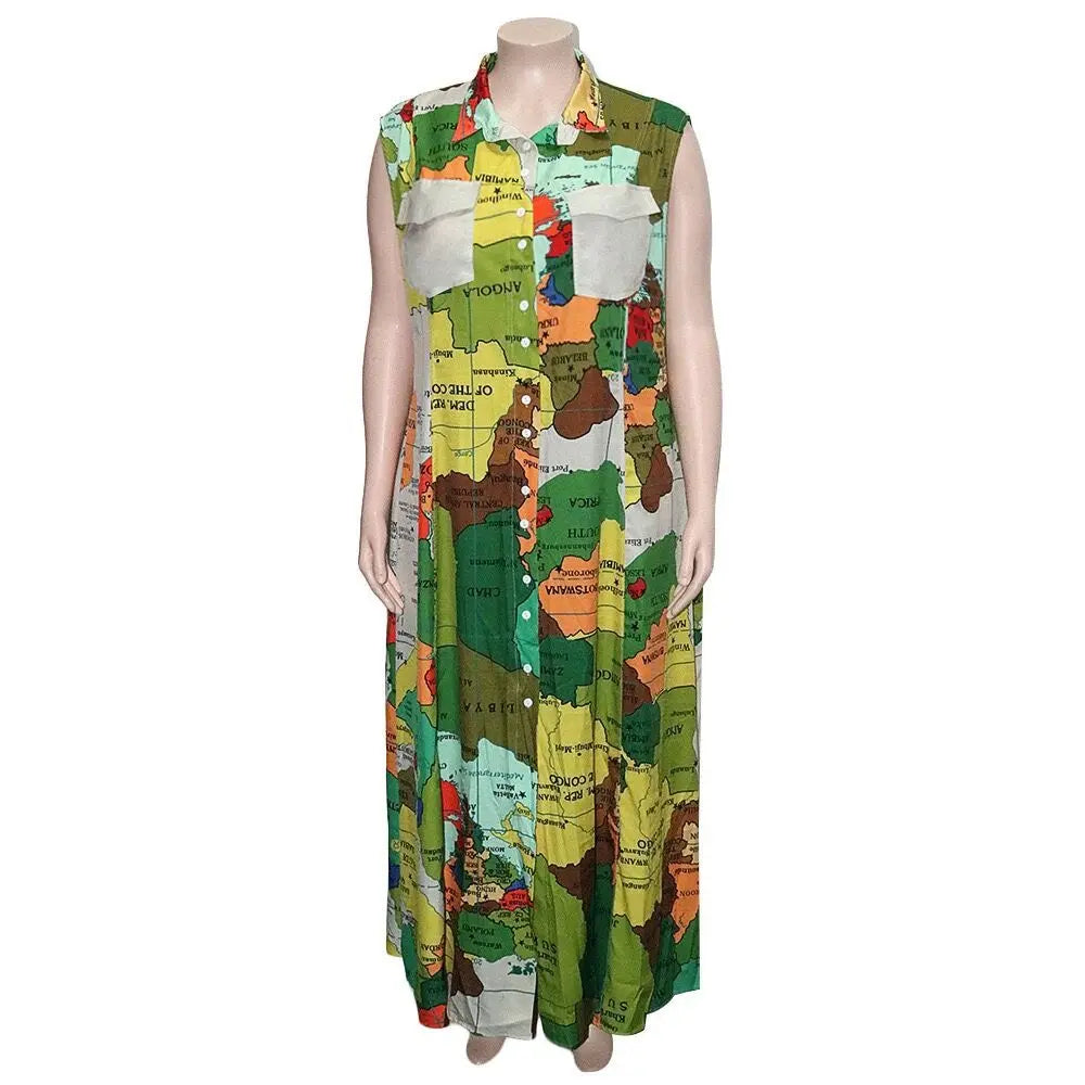 Vestido Largo - Impresión de Mapas