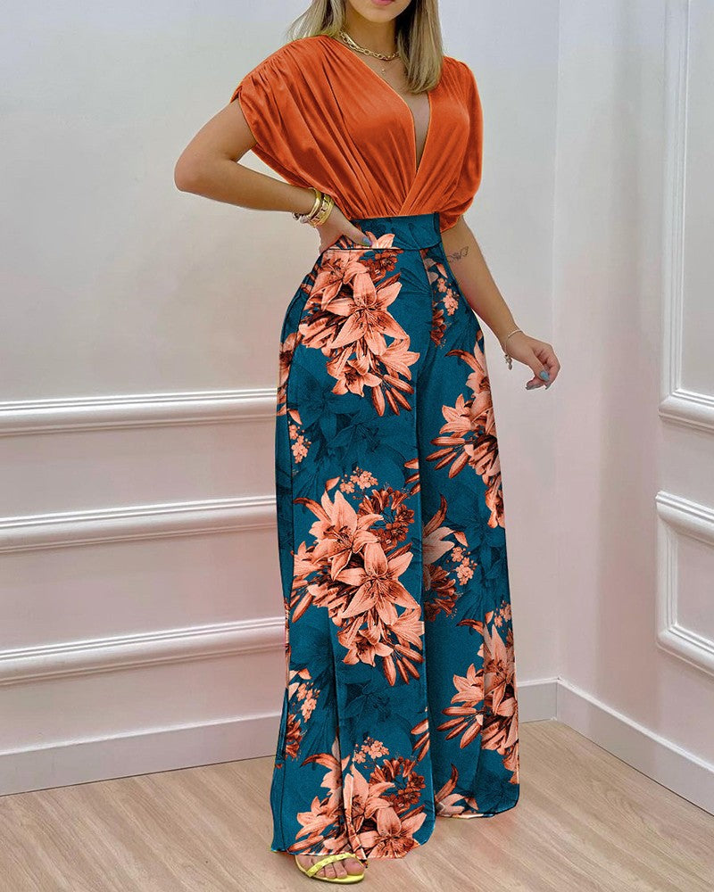 Conjunto de Dos Piezas Pantalones Wide-Leg