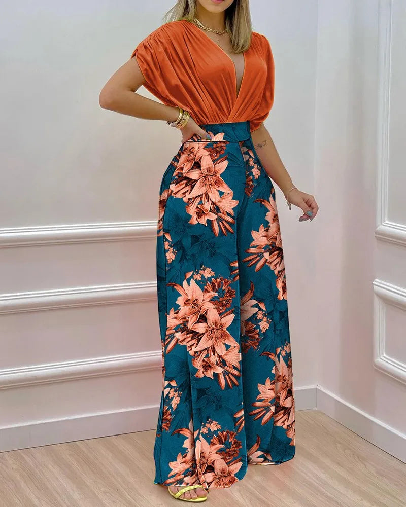 Conjunto de Dos Piezas Pantalones Wide-Leg