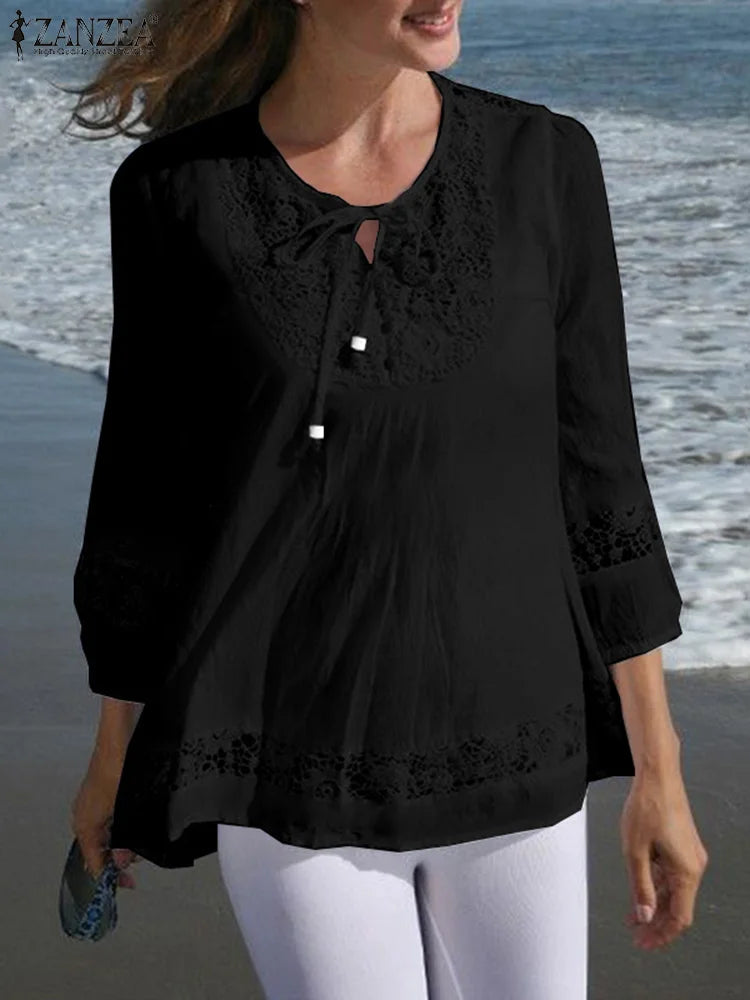 Blusa con Encaje - Estilo Bohemio Chic