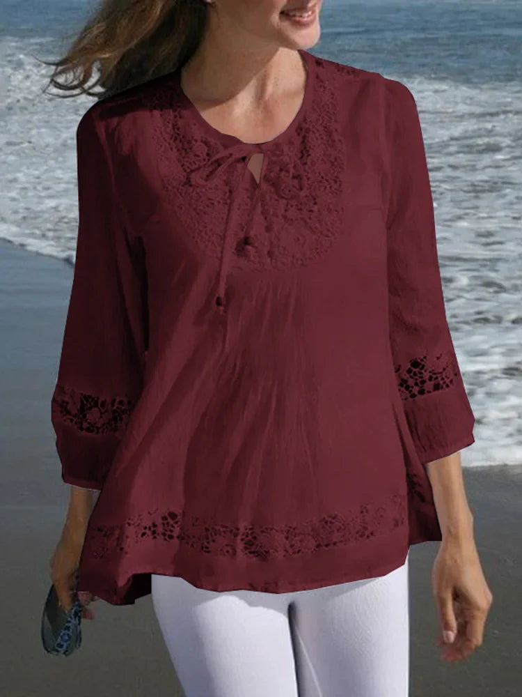 Blusa con Encaje - Estilo Bohemio Chic