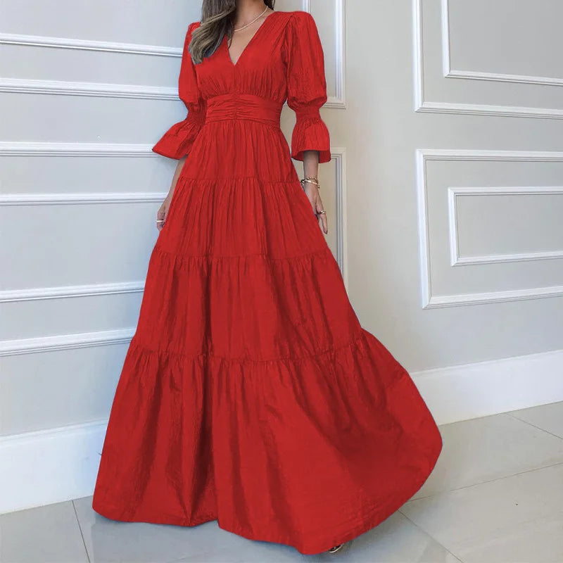 Vestido Largo Elegante con Drapeado